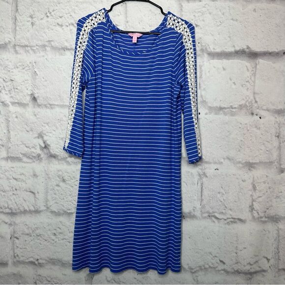 |EUC| LILY PULITZER Striped Marlowe Above Knee Dress In Beckon Blue - Picture 2 of 7